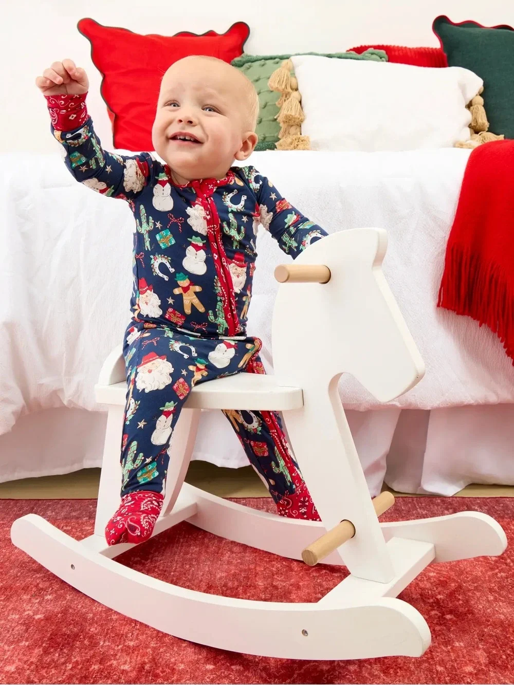 Ruggedbutts SoftSnooze Western Cowboy Santa Convertible Romper 0-3 3-6 6-12